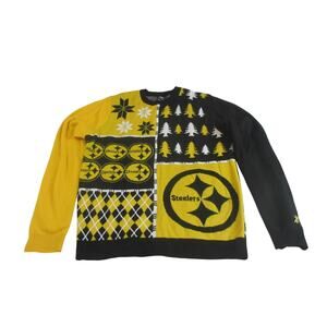 Snowflake Busy block Pittsburgh Steelers Ugly Christmas Sweater Men L Large